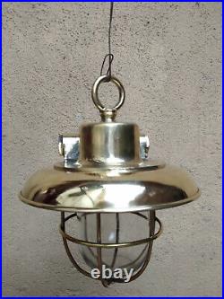 Authentic Original Brass Home Decor Vintage Ceiling/Pendant Light With Shade