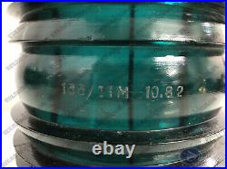 Authentic Original Old Marine Vintage Dark Green Glass Nautical Electric Lamp
