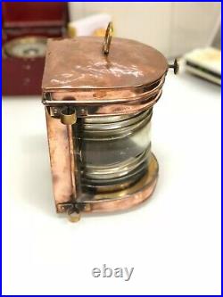 Authentic Original Vintage Reclaimed Copper Marine Stage Nautical Electric Lamp