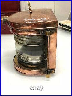 Authentic Original Vintage Reclaimed Copper Marine Stage Nautical Electric Lamp