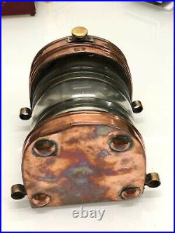 Authentic Original Vintage Reclaimed Copper Marine Stage Nautical Electric Lamp