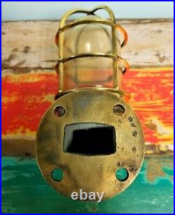 Authentic Ship Salvaged and Restored Solid Brass Passageway or Sconce Light