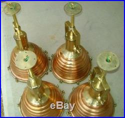 Beautiful Lot Of 4 Vintage Copper Brass Wiska Hanging Pendant Beehive Lights