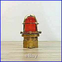 Beautiful orange/yellow Vintage Ship Helicopter Pad Nautical Ceiling Deck Light