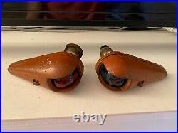Boat Bow Lights Port and Starboard Vintage Glass Painted Bronze Nautical
