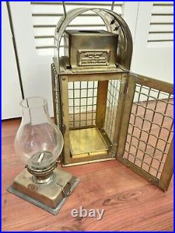 Brass Lantern Junk Light Oil Use Made Great Britain 1943 No. 1342 Maritime light