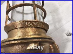 Brass Ship Light Solid Brass Fixture With Globe Vintage Nautical OCEANIC 7LBS Wall