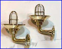 Bulkhead Nautical Style Ship Solid Wall Light Sconce Made Of Brass 2 Pcs