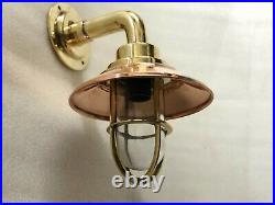 Bulkhead Nautical Vintage Model New Wall Light Fixture Brass & Copper 2 Piece