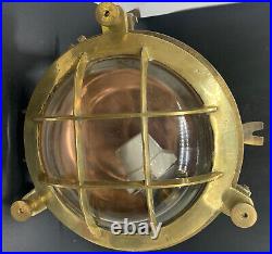 Bulkhead Solid Brass Nautical Light Round, Set Of 2