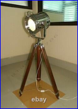 Christmas Chrome vintage industrial Tripod Floor Lamp Nautical SPOT LIGHT replic