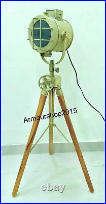 Collectible Nautical Spot Search Light With Tripod Stand Floor Lamp Gift
