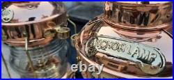 Copper Brass Anchor Oil Lamp Nautical Maritime Ship Lantern Boat Antique Light S
