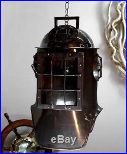 Copper Diver Helmet Light Vintage Replica Life Size Bronze Finish Nautical