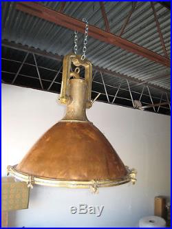Copper Vintage Cargo Fox Hanging Nautical Dock Marine Light Jumbo XXL Large