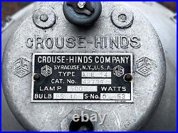 Crouse Hinds Nautical Navy Ship Spot light Lamp Antique Vtg Industrial Railroad