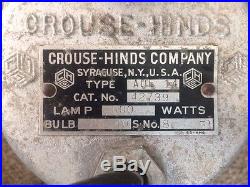 Crouse-Hinds vintage marine nautical spot light Original bulb Boat Ocean Sea
