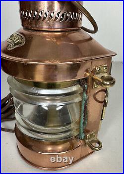 DHR Toplight Railroad Nautical Wired Dock Light Brass Lantern Rare Vintage