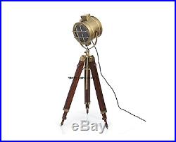 Extendable Vintage Hollywood Nautical Lamp Search Spot Light Tripod Spotlight
