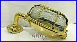 Exterior Industrial Vintage Wall Light Bulkhead Cage Gold Brass Ship Lamp