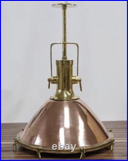 Extra Large Nautical Copper and Brass Pendant Light