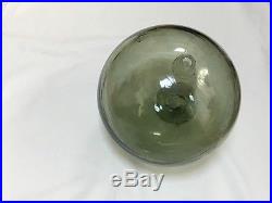 Fishing Float Buoy Ball Japanese MARK Vintage Genuine Glass Dark Light Green 9.8