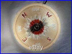 Flush Mount Light Fixture with Vintage Cast Nautical Shade Sailing Ship Ceiling