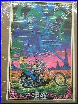 Ghost Rider 1971 black light poster vintage psychedelic motorcycle C914