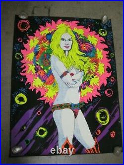 Green eyed lady 1970's black light poster vintage psychedelic C1958