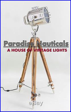 Handmade Spot Light Vintage Industrial Metal Tripod Floor Lamp Nautical Home