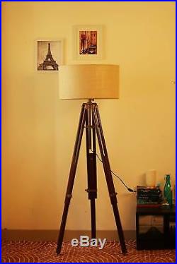 Handmade Tripod Floor Shade Lamp Antique Look Light Marine Vintage Lamp
