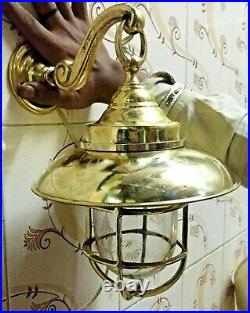 Hanging Cargo Brass Bulkhead Light Nautical Vintage Style With Shade 1 Piece