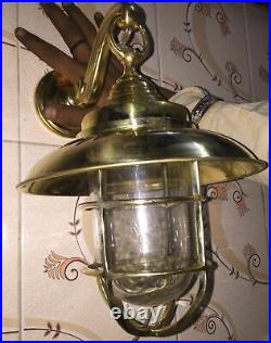 Hanging Cargo Brass Bulkhead Light Nautical Vintage Style With Shade 1 Piece