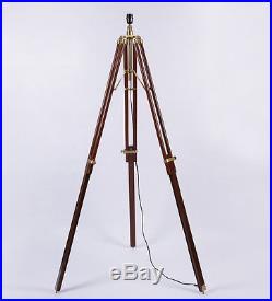 Hollywood Spot Light Floor Lamp With Brass Tripod Stand Vintage Collectible