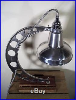 Huge Unique Vintage Cast Iron Industrial/Steampunk/Aviator Table/Desk Lamp/Light