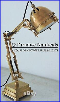 Industrial Brass Table Lamp Vintage Antique Nautical Desk Lamp Task Light Decor