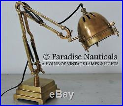 Industrial Brass Table Lamp Vintage Antique Nautical Desk Lamp Task Light Decor