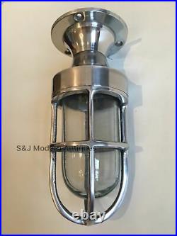 Industrial Bulkhead Wall Light Vintage Antique Cage Lamp Aluminium Chandelier
