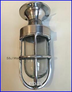 Industrial Bulkhead Wall Light Vintage Antique Cage Lamp Aluminium Chandelier