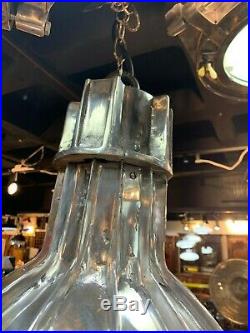Industrial Nautical Ship Light Silver, Small Metal Vintage Lighting