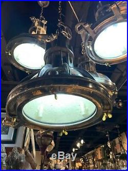 Industrial Nautical Ship Light Silver, Small Metal Vintage Lighting