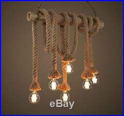 Industrial Vintage Pendant Lamp Loft Retro Edison Nautical Rope Pendant light