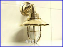 Interior/Exterior Décor Vintage Nautical Brass Swan Ship Wall Light with Shade