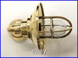 Interior/Exterior Décor Vintage Nautical Brass Swan Ship Wall Light with Shade