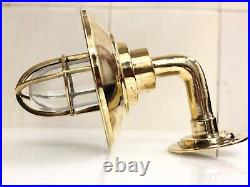 Interior/Exterior Décor Vintage Nautical Brass Swan Ship Wall Light with Shade