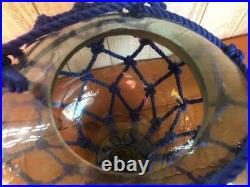 JAPANESE GLASS Fishing FLOATS Lighting 11 Net Buoy BALLS Authentic Vntg Blue