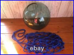JAPANESE GLASS Fishing FLOATS Lighting 11 Net Buoy BALLS Authentic Vntg Blue