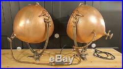 Large Vintage Copper 1930s Nautical Ship Navigation Lights GE Novalux -RESTORED