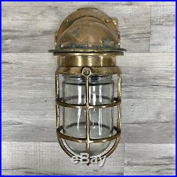 Large Vintage Oceanic Cast Brass Sconce Light