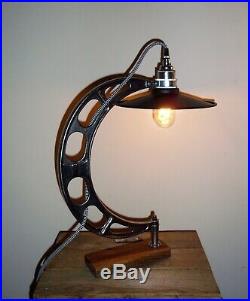 Large Vintage/Retro Cast Iron Industrial/Steampunk/Aviator Table/Desk/Lamp/Light